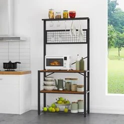 SogesGame Kitchen Baker's Rack 4-Tier Storage Rack Shelves, Multi-Storage Function Display Storage Rack, Microwave Stand Utility Cart, Plant Flower Stand, For Kitchen And Living Room 9 SogesGame Kitchen Baker's Rack 4-Tier Storage Rack Shelves, Multi-Storage Function Display Storage Rack, Microwave Stand Utility Cart, Plant Flower Stand, For Kitchen And Living Room -Safavieh Furniture 51uq8lmNqOL