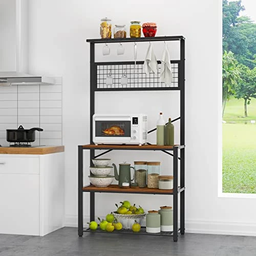 SogesGame Kitchen Baker's Rack 4-Tier Storage Rack Shelves, Multi-Storage Function Display Storage Rack, Microwave Stand Utility Cart, Plant Flower Stand, For Kitchen And Living Room 4 SogesGame Kitchen Baker's Rack 4-Tier Storage Rack Shelves, Multi-Storage Function Display Storage Rack, Microwave Stand Utility Cart, Plant Flower Stand, For Kitchen And Living Room - Image 4