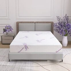  8 Inch Twin Memory Foam Mattress,Cooling Lavender  Mattress In A Box,Medium-Firm Mattress Made In USA,Pressure Relief & Temperature Regulation,Fiberglass-Free,CertiPUR-US Certified