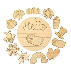 MatureGirl Sign Pendant DIY Seasonal Door With Interchangeable Front Welcome Porch Home Decor Ball String (Multicolor, One Size)