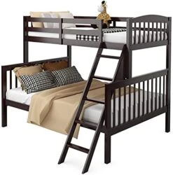 Costzon Twin Over Full Bunk Bed, Convertible Bunk Bed With Enhanced Upper-Level Guardrail And Safe Ladder, Solid Wood Bunk Bed For Kids And Teens 15 Costzon Twin Over Full Bunk Bed, Convertible Bunk Bed With Enhanced Upper-Level Guardrail And Safe Ladder, Solid Wood Bunk Bed For Kids And Teens -Safavieh Furniture 51vS4QhEUyL. AC