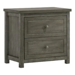 Picket House Furnishings Wyatt Trey 2-Drawer Wood Nightstand In Gray
