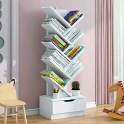 PAKMEZ Tree Shelf, Tree Shape Bookshelf, Bookshelf With Drawer, Room Divider Filing Rack Storage Rack, Space Saving,for Living Room Home Office Bookshelves In Office (Color : Blue, Size : 10 Floors) 23 PAKMEZ Tree Shelf, Tree Shape Bookshelf, Bookshelf With Drawer, Room Divider Filing Rack Storage Rack, Space Saving,for Living Room Home Office Bookshelves In Office (Color : Blue, Size : 10 Floors) -Safavieh Furniture 51vUJ MCbL. AC