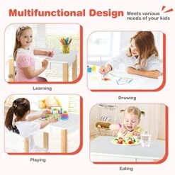 Costzon Kids Table And Chair Set, Toddler Study Desk W/Paper Roll, Drawer, 2 Marker Pens, Wooden Activity Table Set For Playroom & Nursery, Gift For Boys & Girls, Toddler Table & Chair (White) 11 Costzon Kids Table And Chair Set, Toddler Study Desk W/Paper Roll, Drawer, 2 Marker Pens, Wooden Activity Table Set For Playroom & Nursery, Gift For Boys & Girls, Toddler Table & Chair (White) -Safavieh Furniture 51vXzpERJkL