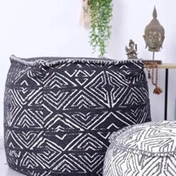 Mandala Life ART Bohemian Pouf Cube Cover- 20 Inches –Luxury, Artisan Room Decor Pouffe - Boho Chic Seating Area Ottoman -Safavieh Furniture 51vbrPASUkL. AC