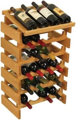 Wooden Mallet 24 Bottle Dakota Display Top Wine Rack, Medium Oak -Safavieh Furniture 51vux7YWl2L. AC