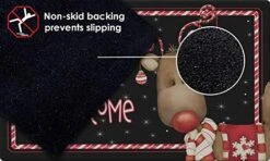 Toland Home Garden 800114 Candy Cane Reindeer Christmas Door Mat 18x30 Inch Welcome Outdoor Doormat For Entryway Indoor Entrance -Safavieh Furniture 51vvaEct1RL