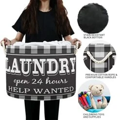 Round Storage Basket, Waterproof Coating Laundry Hamper With Handles, Nursery Bin Organizer For Laundry Room, Home Decor, Baby Toys, Blankets - 20" X 14" -Safavieh Furniture 51w0DC3nsdL