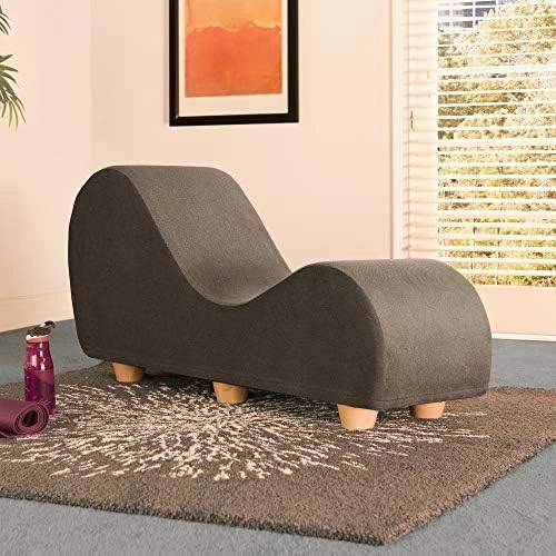 Avana Chaise Lounge Chair For Stretching And Relaxation, Maple Wood Feet, Microvelvet - Marine 11 Avana Chaise Lounge Chair For Stretching And Relaxation, Maple Wood Feet, Microvelvet - Marine - Image 11