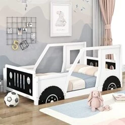 Twin Bed Frame Wood Airplane Design Platform Beds With Storage Shelves And Rotatable Propeller, Fun Kids Bed With Headboard And Footboard For Boys Girls, Twin Size, Green -Safavieh Furniture 51wDEbw1N7L. AC