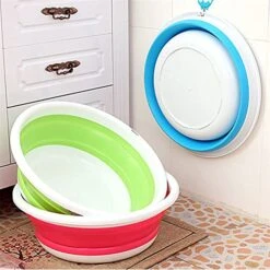 ONGHAHYIS Folding Collapsible Wash Basin 1PCS Folding Bucket Portable Collapsible Basins Car Washing Tool Vegetable Fruit Basin High Capacity Household Supplies (Color : Green) -Safavieh Furniture 51wIJmwghOL