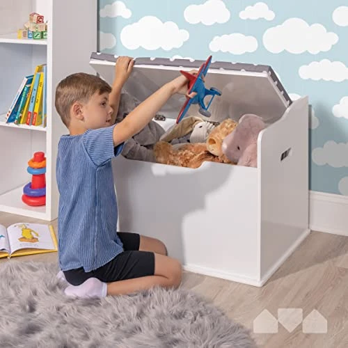 Milliard Wooden Toy Box And Storage Chest With Seating Bench - For Kids And Babies – Girls And Boys - White - Large 5 Milliard Wooden Toy Box And Storage Chest With Seating Bench - For Kids And Babies – Girls And Boys - White - Large - Image 5