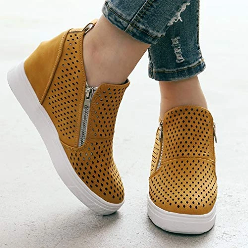Gibobby Sneakers For Women Wide Width,Casual Slip On Lazy Shoes Breathable Hollow-Out Flat Loafers Wedge Shoes 2 Gibobby Sneakers For Women Wide Width,Casual Slip On Lazy Shoes Breathable Hollow-Out Flat Loafers Wedge Shoes - Image 2