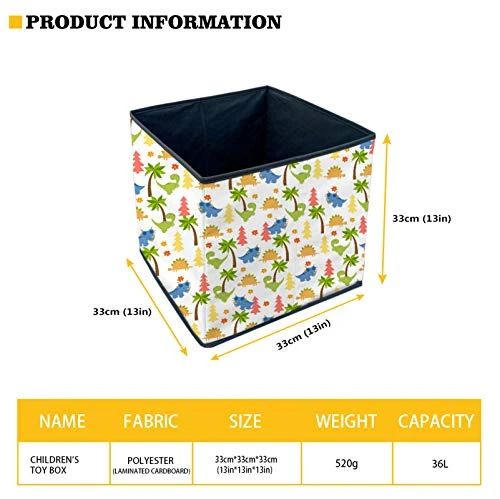 Dremagia Collapsible Storage Box Bin Cube Fabric Open Toy Chest Container, Yellow School Bus 2 Dremagia Collapsible Storage Box Bin Cube Fabric Open Toy Chest Container, Yellow School Bus - Image 2