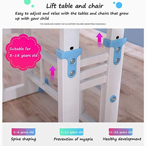 ATAAY Kids Desk Height Adjustable Study Table Study Desk Pull-Out Drawer Book Shelf Home Writing Desk Eye Protection Desk Child Sitting Posture Correction Chair 5 ATAAY Kids Desk Height Adjustable Study Table Study Desk Pull-Out Drawer Book Shelf Home Writing Desk Eye Protection Desk Child Sitting Posture Correction Chair - Image 5