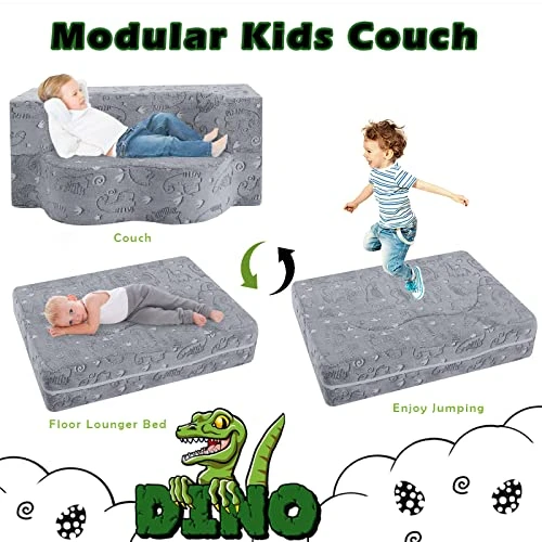 MeMoreCool Kids Couch For Playroom, Toddler Couch Fold Out, Glow In The Dark Toddler Sofa, Dinosaur Toddler Sofa For Girls And Boys, Kids Chair For Bedroom Lounge, Kids Couch And Sofa 4 MeMoreCool Kids Couch For Playroom, Toddler Couch Fold Out, Glow In The Dark Toddler Sofa, Dinosaur Toddler Sofa For Girls And Boys, Kids Chair For Bedroom Lounge, Kids Couch And Sofa - Image 4