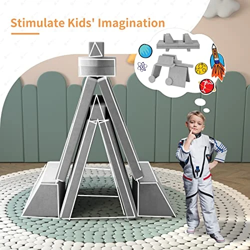 Linor Kids Couch 10 Pcs Toddler Couch, Baby Kids Sofa Couch For Bedroom & Playroom, Over 10 Combinations Creative Modular Sofa For Imaginative Kids, Kids Furniture(Grey) 3 Linor Kids Couch 10 Pcs Toddler Couch, Baby Kids Sofa Couch For Bedroom & Playroom, Over 10 Combinations Creative Modular Sofa For Imaginative Kids, Kids Furniture(Grey) - Image 3