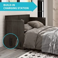 Cube Cabinet Bed Chest With Memory Foam Mattress, Queen Size Murphy Bed With USB Charging Station, Convertible Cabinet For Living Room/Apartment/Easy Assembly - Gray 7 Cube Cabinet Bed Chest With Memory Foam Mattress, Queen Size Murphy Bed With USB Charging Station, Convertible Cabinet For Living Room/Apartment/Easy Assembly - Gray -Safavieh Furniture 51xPpyI0ZyL