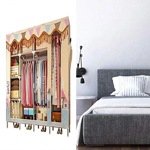 HMGGDD Cloth Wardrobe For Clothes Fabric Folding Portable Closet Storage Cabinet Bedroom Home Furniture 3 HMGGDD Cloth Wardrobe For Clothes Fabric Folding Portable Closet Storage Cabinet Bedroom Home Furniture - Image 3