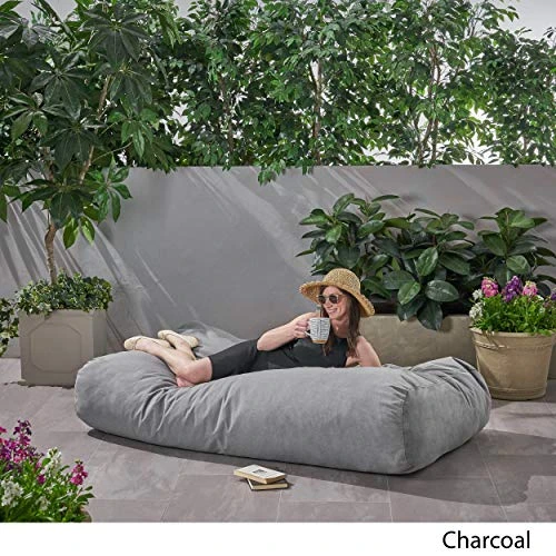 Christopher Knight Home 6 Foot Bean Bag, Charcoal 3 Christopher Knight Home 6 Foot Bean Bag, Charcoal - Image 3