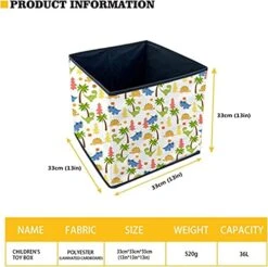 Binienty Black Collapsible Polyester Toy Chest Box Baskets Dog Paw Storage Bins For Kids Childrens Toys,Blanket, Clothes,Perfect For Playroom Living Room, Shelves