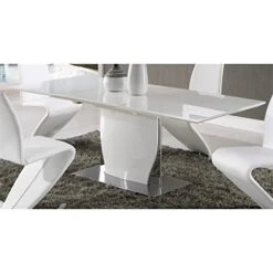 Global Furniture Dining Table, White High Gloss