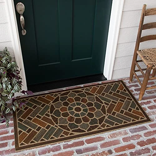 Mohawk Home Ornamental Grain Entryway Door Mat, 2'x4', Multi 1 Mohawk Home Ornamental Grain Entryway Door Mat, 2'x4', Multi