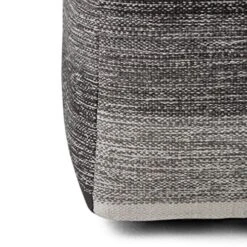 SIMPLIHOME Naya Cube Pouf, Footstool, Upholstered In Patterned Grey Melange Hand Woven Cotton, For The Living Room, Bedroom And Kids Room, Transitional, Boho -Safavieh Furniture 51yiqqj1KVL