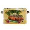 Oyihfvs Hippy Vintage Hamper Bus Surfboard Flowers Palm Trees Square Shelves Storage Basket Bin, Waterproof Laundry Hamper Bucket, Baby Nursery Organizer With Handles For Toys Clothes Room Closets