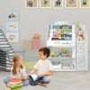 Aoparts White Kids Bookshelf, Book Racks And Cabinet, 4 Tiers Picture Album Display, 2 Book Display, 2 Toy Storage Organizer For Kids, Babies¡¯ Toddler Bookshelf