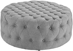 Modway Amour Fabric Upholstered Button-Tufted Round Ottoman In Azure -Safavieh Furniture 51ysWltfTwL. AC