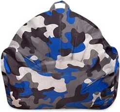 Posh Creations Structured Comfy Bean Bag Chair For Gaming, Reading, And Watching TV, Pasadena Chair, Canvas - Forest Critters On White -Safavieh Furniture 51ytlP4LqL. AC