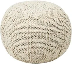 GDFStudio Valentine Hand Knit Fabric Pouf (Ivory) -Safavieh Furniture 51z0zdXHfSL. AC