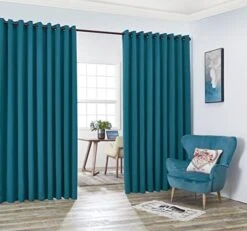 Blue Teal Extra Wide Curtain Panels With 2 Matching Tie-Backs. Use As Wall Curtains, Curtain Room Dividers, Portable Office Walls Dividers, Dividers For Bedroom. (Nicole 108 X 108 Teal) -Safavieh Furniture 51zGXd5bIlL. AC