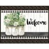 Studio M MatMates Farmhouse Daisies Decorative Floor Mat Indoor Or Outdoor Doormat With Eco-Friendly Recycled Rubber Backing, 18 X 30 Inches