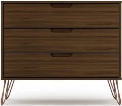 Manhattan Comfort Rockefeller Mid-Century Modern 3 Drawer Bedroom Dresser, 35.24", Black -Safavieh Furniture 51zWPcw9gTL. AC