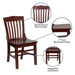 EMMA + OLIVER School House Back Mahogany Wood Chair -Safavieh Furniture 51zbUSar90L