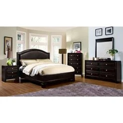 At Home Winsor Elegant Style Espresso Finish Queen Size 6-Piece Bedroom Set