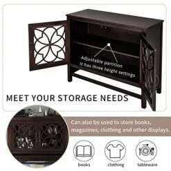 P PURLOVE Accent Storage Cabinet With Adjustable Shelf, French Style Wood Sideboard And Buffet Cabinet Table With Storage For/Kitchen/Dining Room/Living Room/Entryway -Safavieh Furniture 51zfDlWIrOL