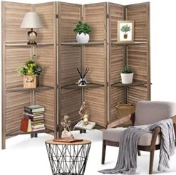 Room Divider 6 Panel, Wooden Room Divider Wall, 6 Panel Folding Privacy Screens, Freestanding Room Partition For Office Kitchen Bedroom Balcony (White) -Safavieh Furniture 51zxT1AQ4pL. AC