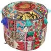 Cover ONLY -Traditional Indian Black Patchwork Pouf Cover Indian Living Room Pouf, Decorative Ottoman,Embroidered Designer Ottoman, Home Living Footstool Chair Cover, Bohemian Ottoman Pouf Cover ONLY