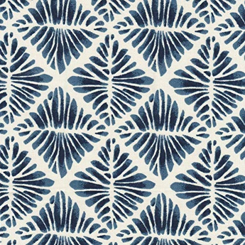 Homepop Home Decor | Upholstered Round Storage Ottoman | Ottoman With Storage For Living Room & Bedroom With Flared Legs, Navy Blue Geometric Pattern 5 Homepop Home Decor | Upholstered Round Storage Ottoman | Ottoman With Storage For Living Room & Bedroom With Flared Legs, Navy Blue Geometric Pattern - Image 5