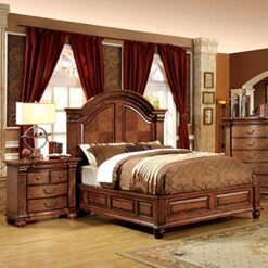 Bellagrand Traditional Style Antique Tobacco Oak Finish Cal.King Size 6-Piece Bedroom Set -Safavieh Furniture 61AilojahOL
