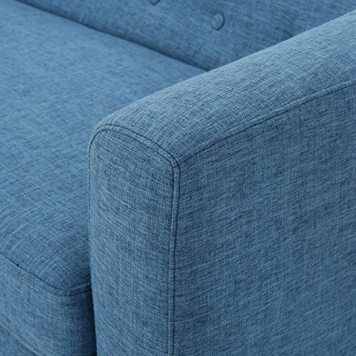 GDFStudio Christopher Knight Home Bridie Mid-Century Modern Loveseat, Muted Blue Fabric 5 GDFStudio Christopher Knight Home Bridie Mid-Century Modern Loveseat, Muted Blue Fabric - Image 5