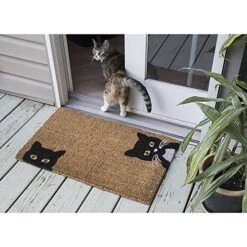 Entryways Peeping Cats Hand-Stenciled, All-Natural Coconut Fiber Coir Doormat, 18” X 30” X .75” 7 Entryways Peeping Cats Hand-Stenciled, All-Natural Coconut Fiber Coir Doormat, 18” X 30” X .75” -Safavieh Furniture 61CcfUnUQkL