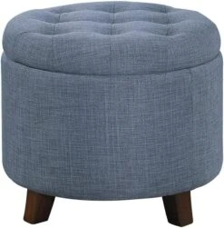 Homelegance Cleo 20" Round Fabric Storage Accent Ottoman, Blue 8 Homelegance Cleo 20" Round Fabric Storage Accent Ottoman, Blue -Safavieh Furniture 61CeC7UqGyL. AC