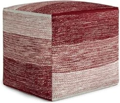 SIMPLIHOME Naya Cube Pouf, Footstool, Upholstered In Patterned Grey Melange Hand Woven Cotton, For The Living Room, Bedroom And Kids Room, Transitional, Boho -Safavieh Furniture 61FsU2b9kvL. AC
