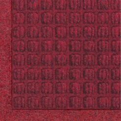 WaterHog Fashion Mat | Commercial-Grade Entrance Mat With Fabric Border – Indoor/Outdoor, Quick Drying, Stain Resistant Door Mat (Red/Black, 4' X 6')