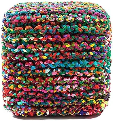 Anji Mountain Square Pouf , 22" X 22" X 17", Gray 5 Anji Mountain Square Pouf , 22" X 22" X 17", Gray - Image 5