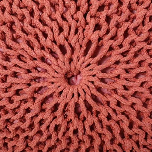 Christopher Knight Home Nahunta Pouf, Coral 4 Christopher Knight Home Nahunta Pouf, Coral - Image 4